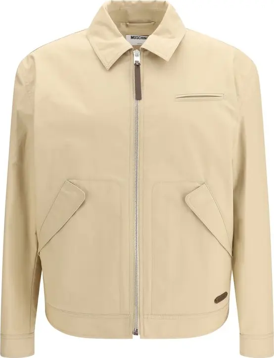 Beige Cotton Full-Length Jacket