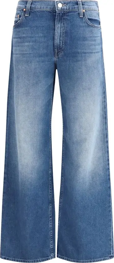 Blue Cotton Flared Jeans