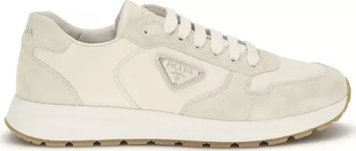 Beige Nylon Low Top Sneakers