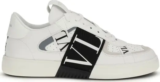 White Calf Leather Bos Taurus Low Top Sneakers
