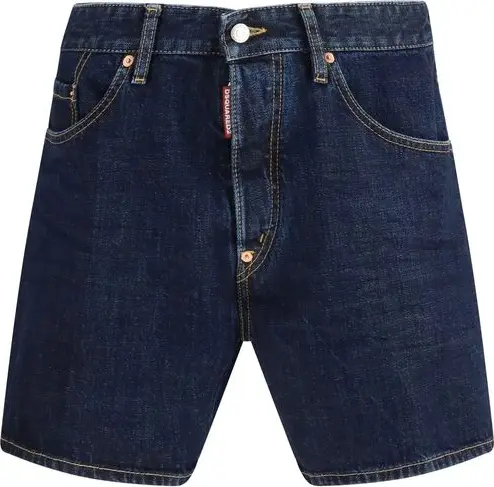 Blue Cotton Bermuda Shorts