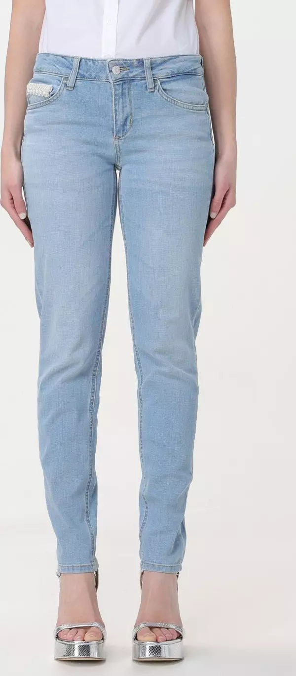 Blue Cotton Straight-Leg Jeans