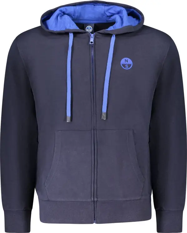 Blue Cotton Men Sweatshirt