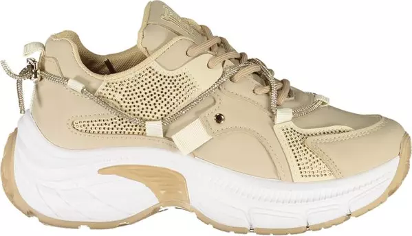 Beige Polyester Women Sneaker