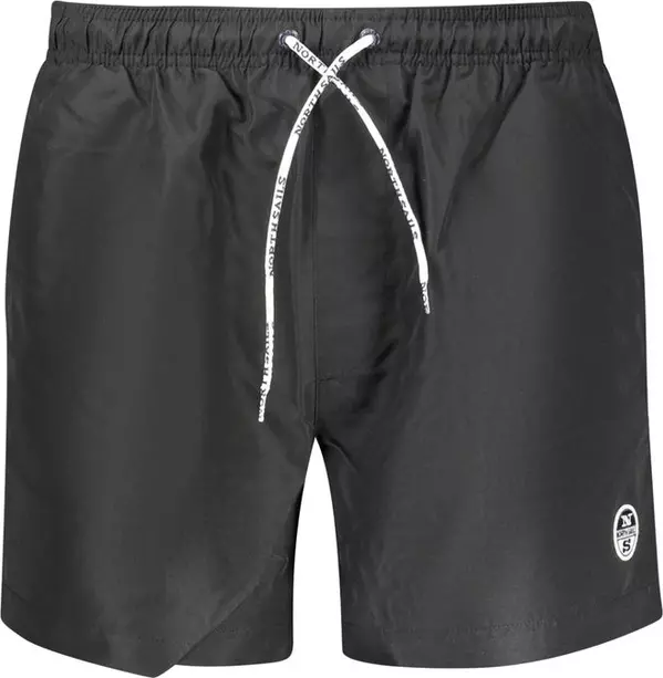Black Polyester Men's Swim Boxer