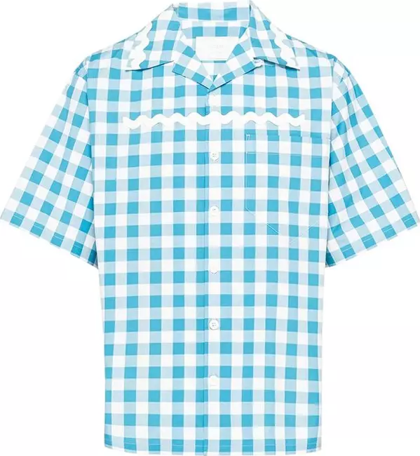 Blue Cotton Pattern Shirt