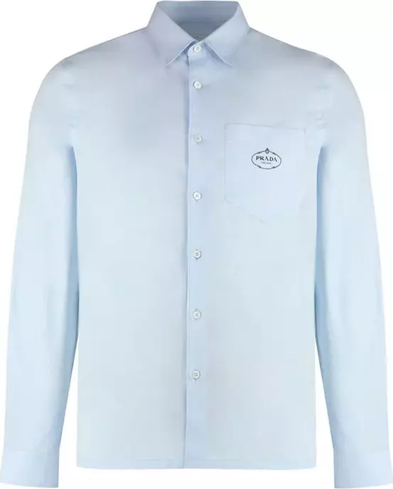 Blue Cotton Dress Shirt