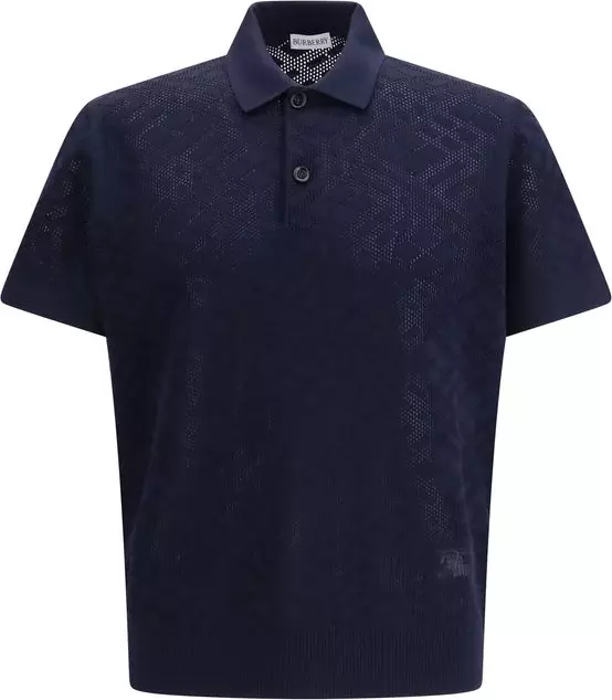 Blue Wool Polo Shirt