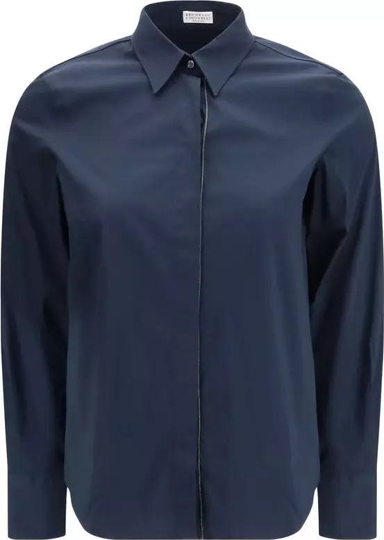 Blue Cotton Dress Shirt