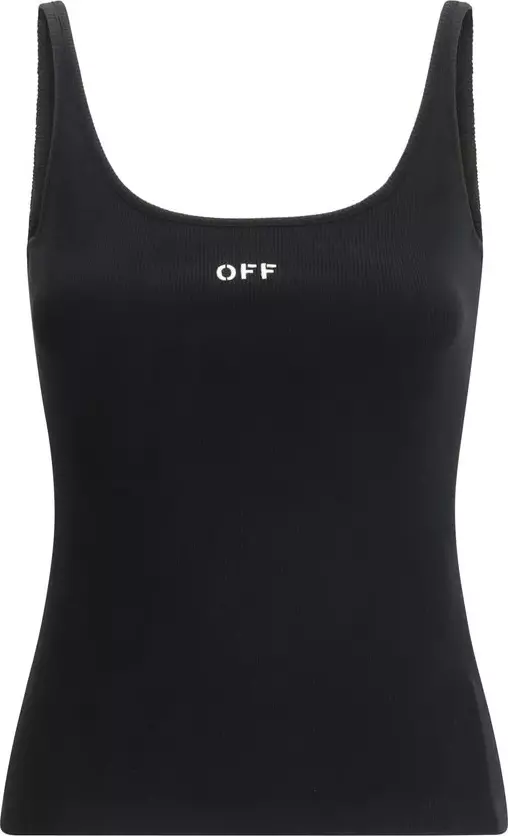 Black Cotton Sleeveles T-Shirt