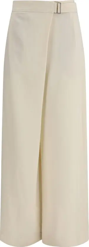 Beige Viscose Casual Pants