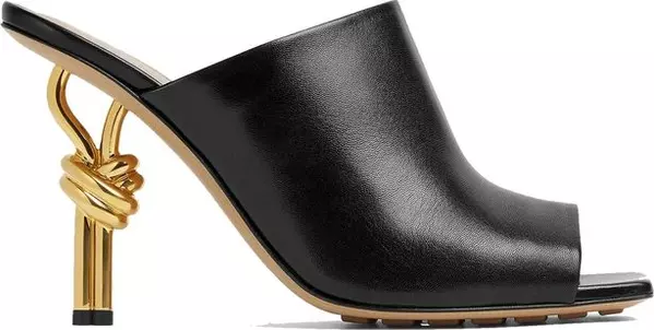 Black Lamb Leather Mules