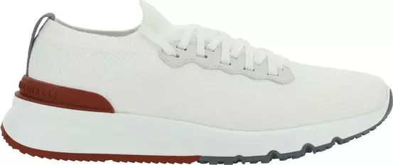 White Cotton Low Top Sneakers
