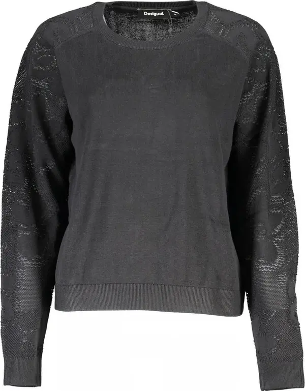 Black Cotton Women Sweater