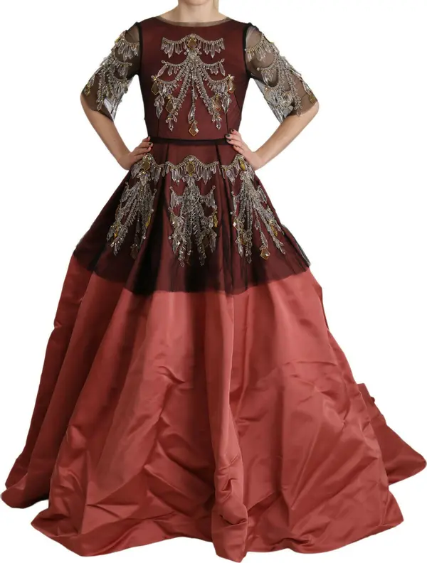 Crystal Chandelier Silk Princess Gown Dress