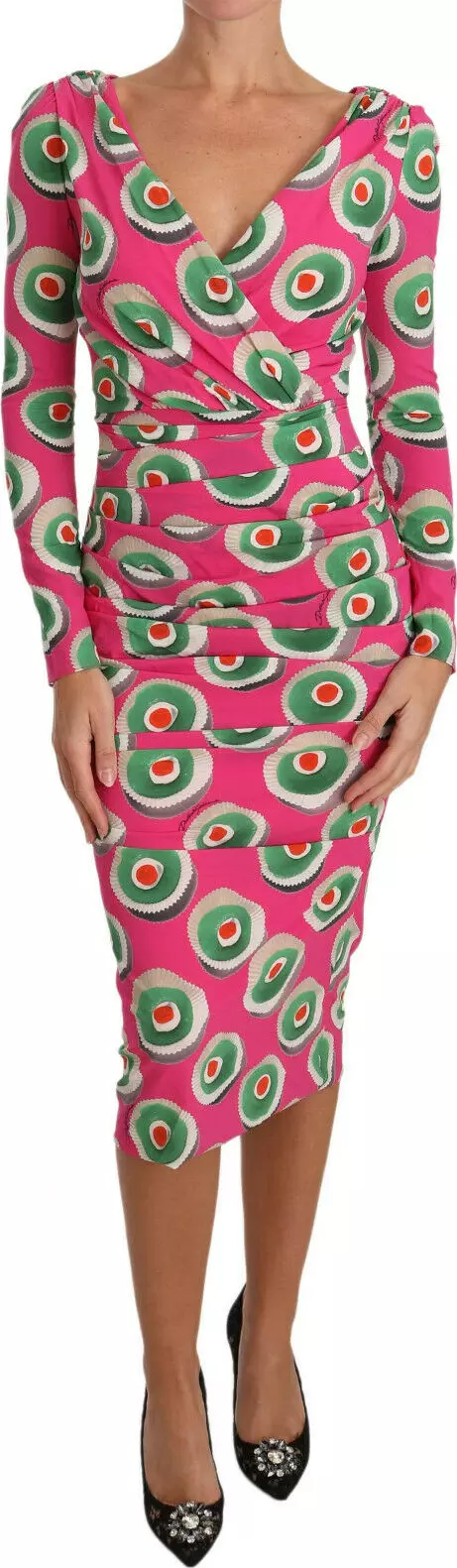 Pink Silk Cup Cake Sheath Stretch Dress