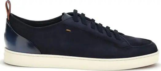 Blue Calf Leather Bos Taurus Low Top Sneakers