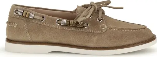 Beige Calf Leather Bos Taurus Slip-On Loafers