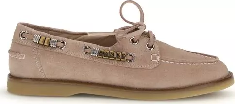 Beige Calf Leather Bos Taurus Slip-On Loafers