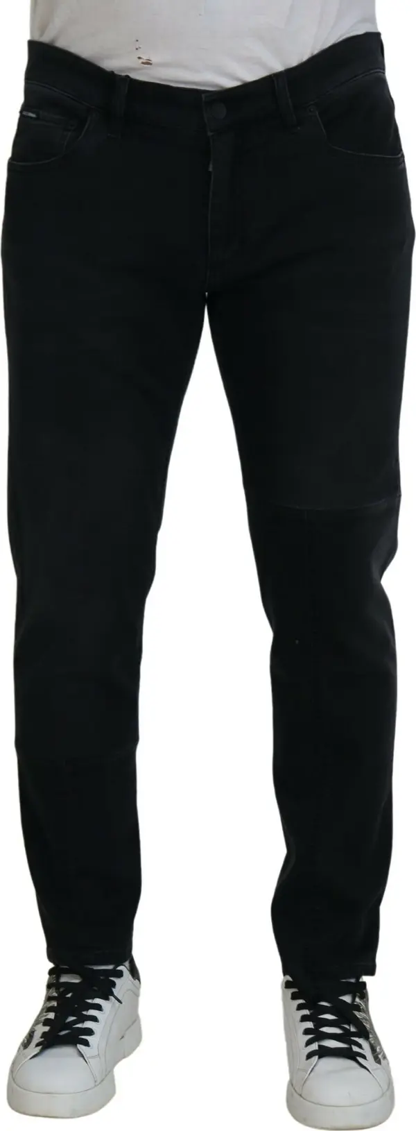 Black Angel Embroidery Skinny Denim Jeans