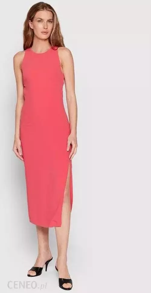 Red Polyester Casual Dress