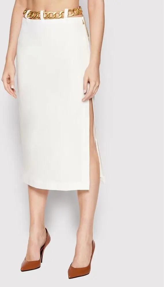 White Viscose Long Skirt