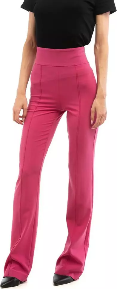 Fuchsia Polyester Casual Pants