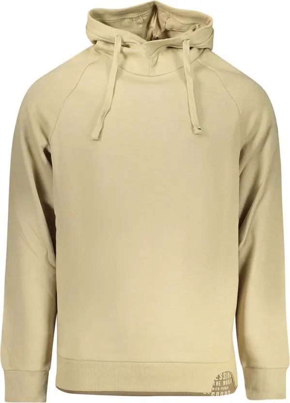 Beige Cotton Men Sweatshirt