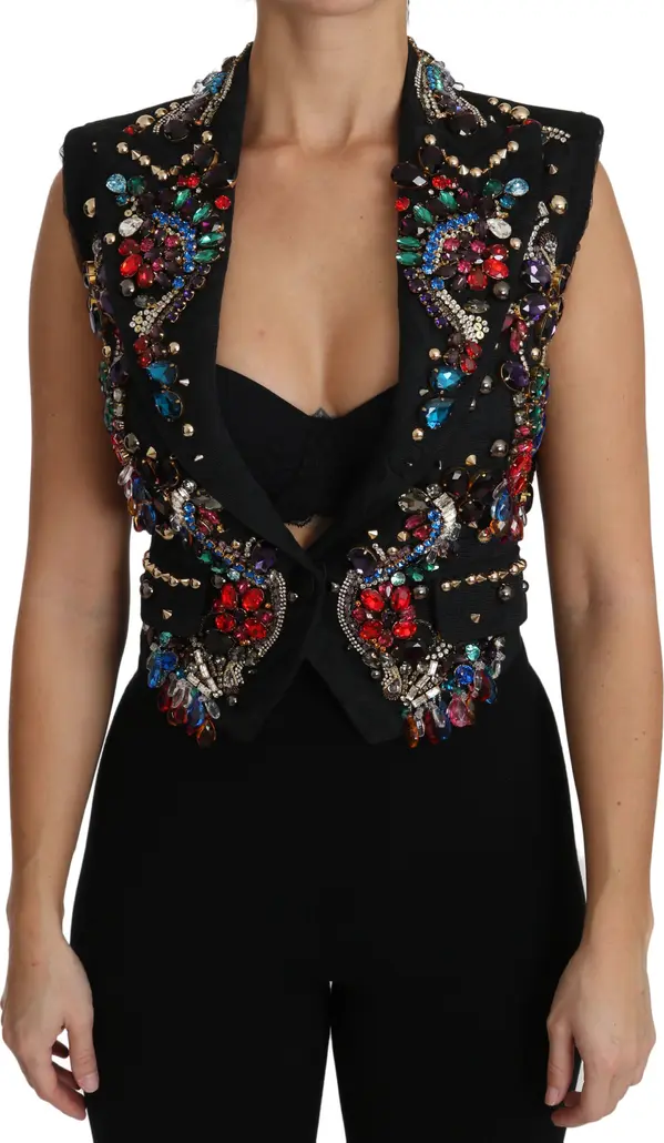 Black Crystal Sicily Vest Waistcoat
