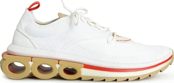 White Fabric Athletic Sneakers