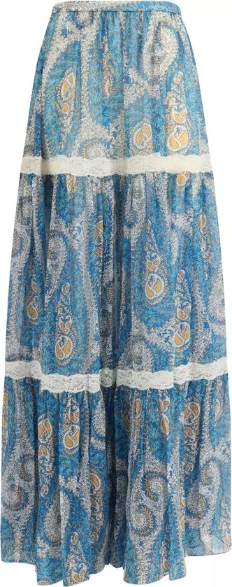 Multicolor Silk Long Skirt