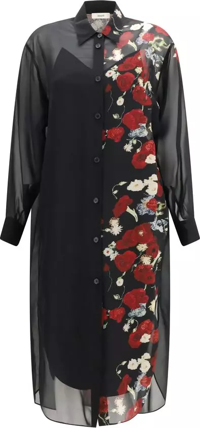 Black Silk Casual Dress