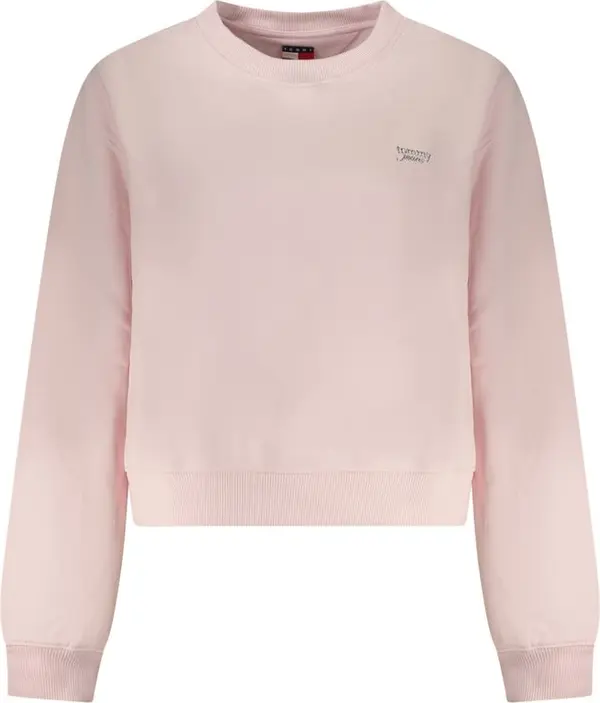 Pink Cotton Women Sweatshirt