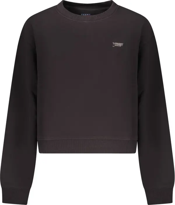 Black Cotton Women Sweatshirt