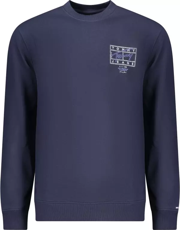 Blue Cotton Men Sweatshirt