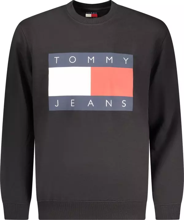 Black Cotton Men Sweatshirt