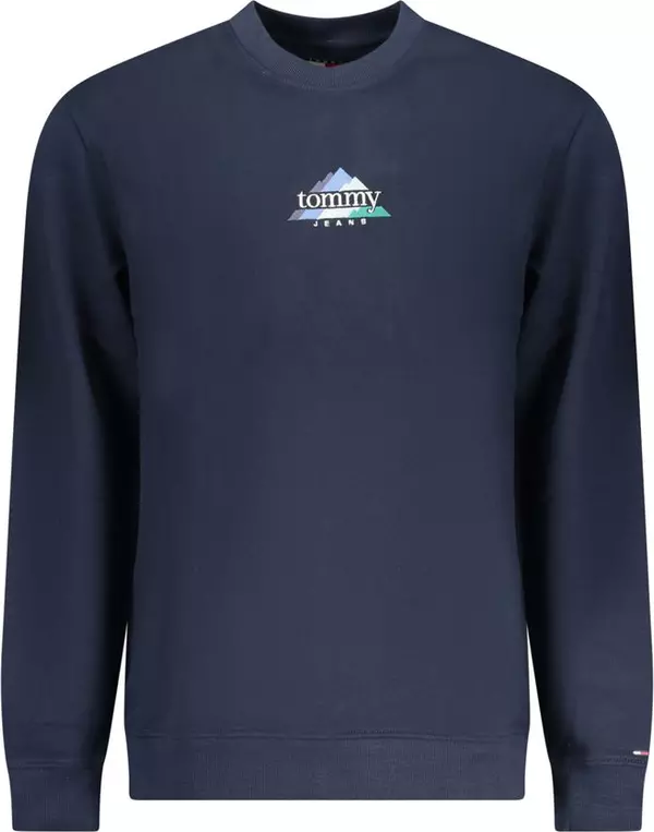 Blue Cotton Men Sweatshirt