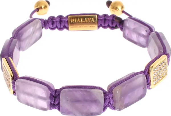 CZ Amethyst 18K Gold 925 Bracelet