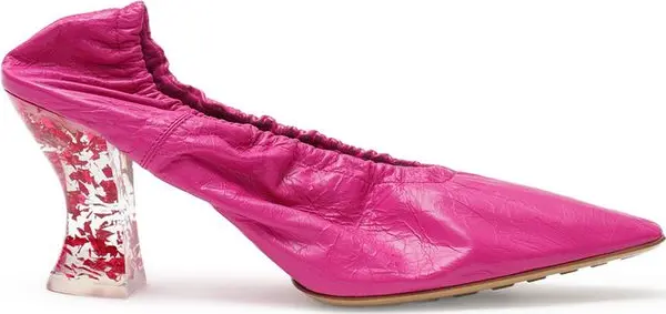Fuchsia Leather Slippers