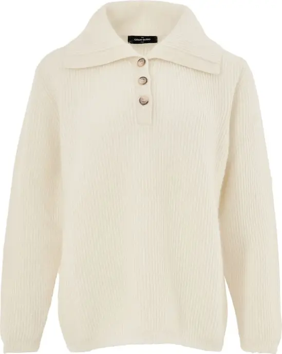 White Wool Polo Shirt