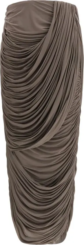 Brown Copper Midi Skirt