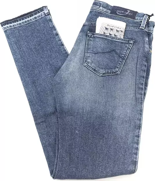 Blue Cotton Slim Fit Jeans