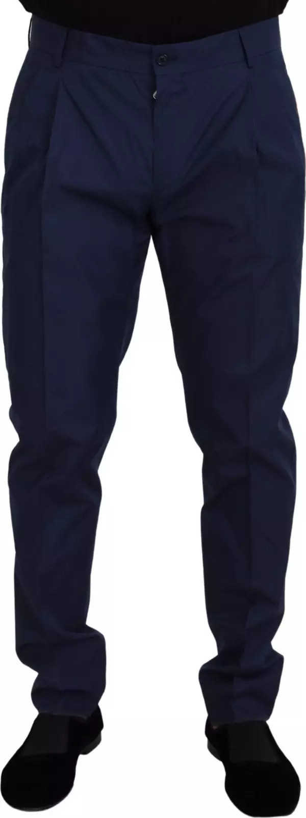 Blue Cotton Dress Pants