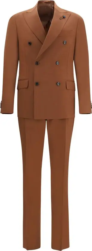 Brown Cotton Two-Piece Suit