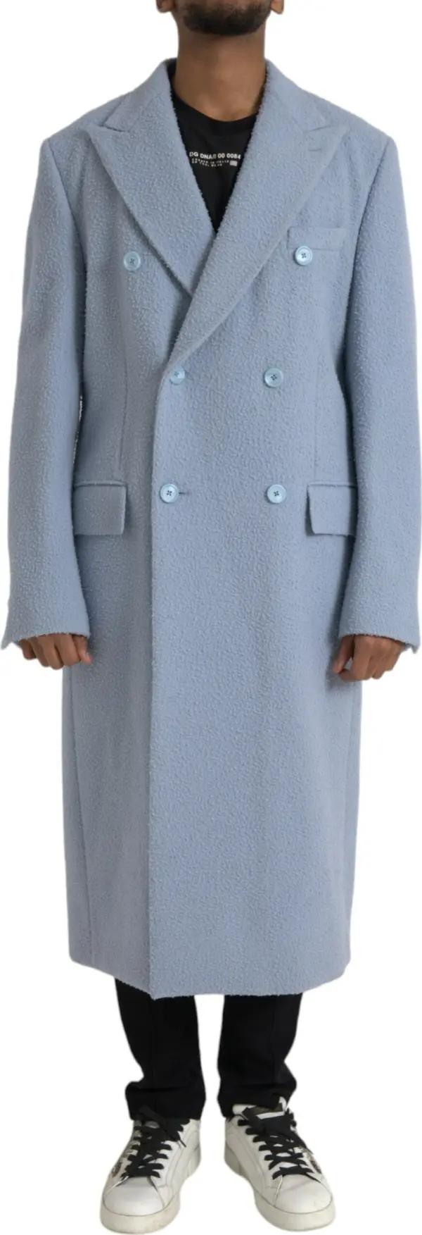 Blue Cashmere Trench Coat