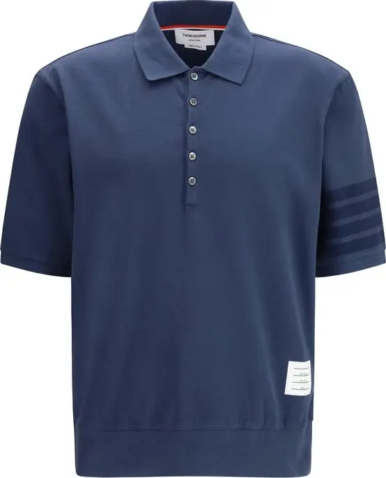 Blue Cotton Polo Shirt