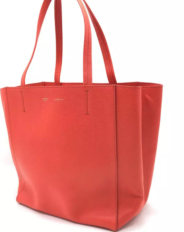 Cabas Phantom Red Pebbled Leather Tote Bag