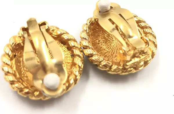 Gold Plated CC Clip On Earrings