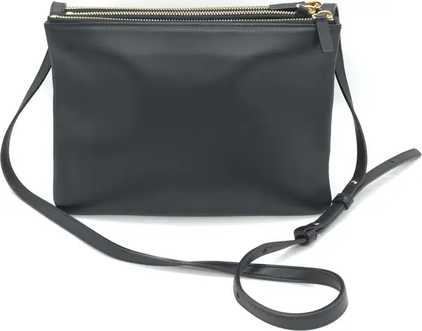 Trio Black Leather Shoulder Bag