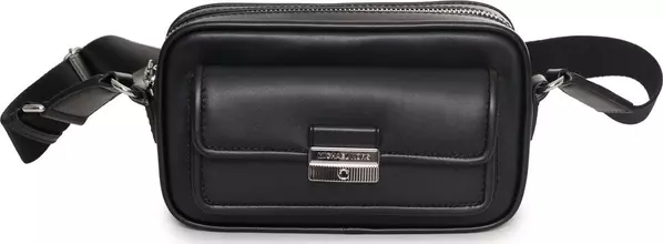 Black Leather Belt Bag